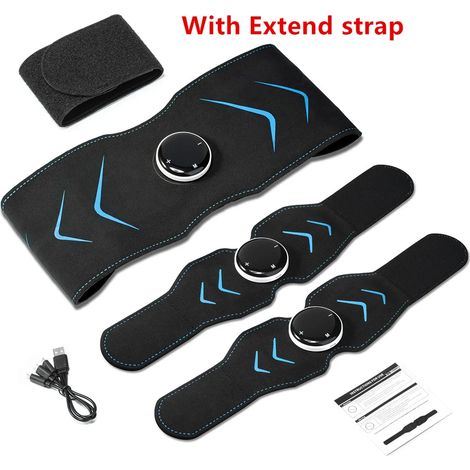 Elektrischer Schlankheitsgürtel mit Muskelstimulation für den Körper, Bauchmuskeltrainingsgerät, Straffung und Gewichtsabnahme, neuer Unisex-EMS-Fitness-Vibrationsgürtel 00807-AquaForge