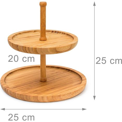 Estantería vitrina de bambú cocina comedor 2 fruteros diámetro 25 cm 4313040 (1/3)