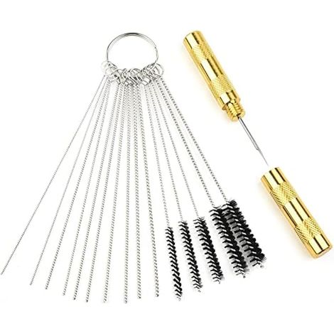 Lot de 15 buses de nettoyage pour pare-brise de voiture - Outil de nettoyage universel pour nettoyer et repositionner les buses de lave-glace de véhicule (15 pièces + aiguille traversante) (1/5)