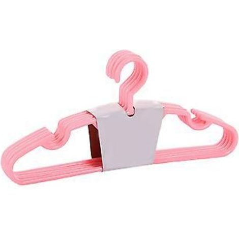 Lot de 10 cintres en plastique antidérapants pour vêtements secs et mouillés (rose) (1/2)