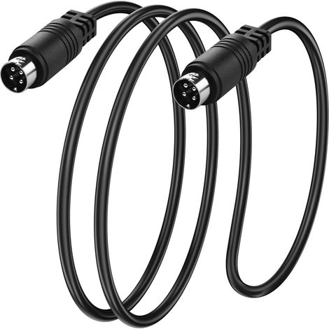Mini-câble DIN à 4 Broches, câble d'alimentation DIN mâle à mâle à 4 Broches pour systèmes de vidéosurveillance CCTV, équipements Audio et systèmes Audio pour Voiture (1,5 m) (1/5)