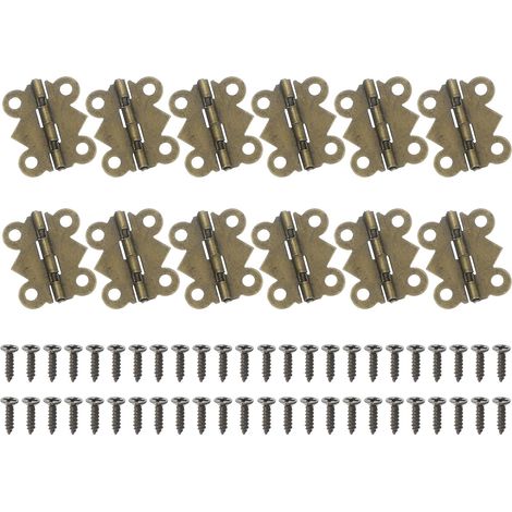 12PCS Charnière Pour Boîte À Bijoux 0.8x0.7 Pouce Ton Bronze (1/5)