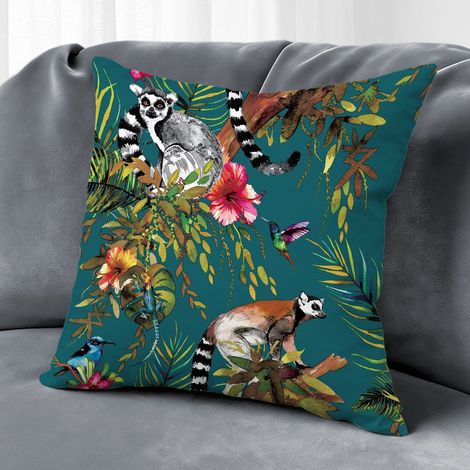 Housse de coussin floral extérieur, style rustique pour jardin,50×50cm (1/5)