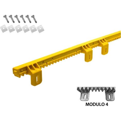 Cremagliera Gialla In Nylon Modulo 4 Per Cancelli Scorrevoli Motore Automazione