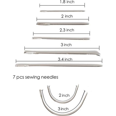 Kit de Réparation et Travail du Cuir DIY : 12 Pièces (Aiguilles, Fil Ciré, Pointe à Coudre, Embout) - Kit de Couture Cuir Complet pour Tapis, Tentes, Matelas (1/5)