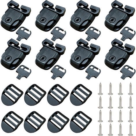 Set of 8 protective clips, wrench included, durable plastic, for 35 mm straps, winter spa (1/5)