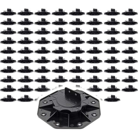 XPOtool Set 80x Stelzlager für Terrassen, 2700kg, 18-28mm, höhenverstellbare Stellfüße für Terrassendielen, Platten und Planken