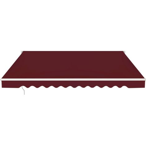 Store banne rétractable 300 x 250 cm protection solaire angle ajustable 5-35° style contemporain en aluminium vin rouge