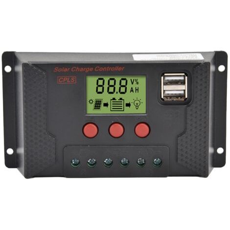 Contrôleur de Charge 30A Régulateur de Charge Panneau Solaire Identification Automatique 12V/24V avec écran LCD et Port 5V USB (1/5)