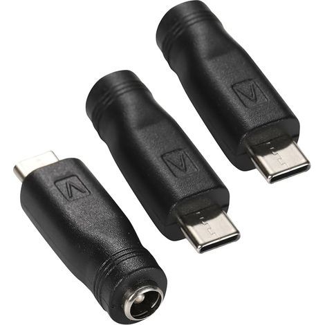 Stück USB-C-auf-DC-Netzteiladapter, Typ-C-Stecker auf DC-Buchse 5,5 x 2,1 mm, zylindrischer Klinkenstecker zum Laden von Geräten (1/5)