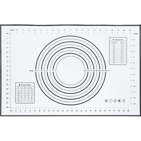 60x40cm Black Silicone Rolling Kneading Dough Mat with Scales Kitchen Baking Tools (1/5)