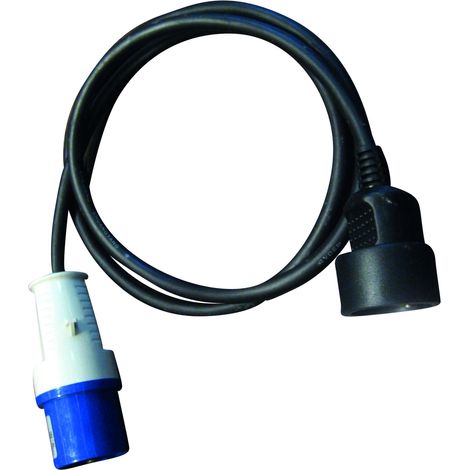 ADAPTATEUR MÂLE CEE 17 - FEMELLE SCHUKO AVEC CORDON - 200 V - 16 A