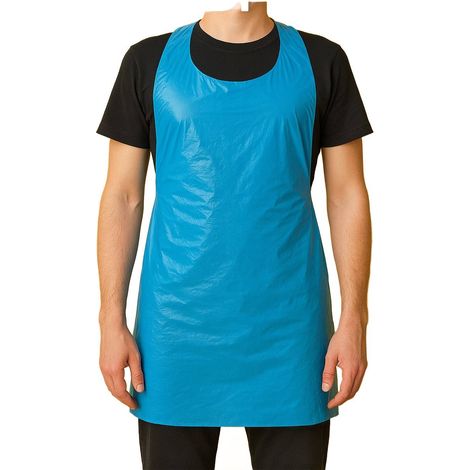 Blaue LDPE-Schutzfolien-Frontschürze – 100 Stück (1/3)