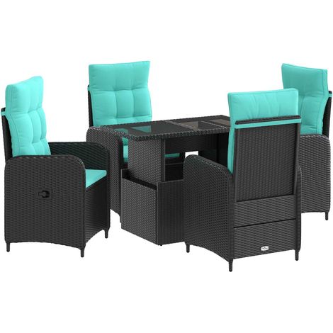Outdoor Dining Set 5 pcs Poly Rattan vidaXL (1/5)