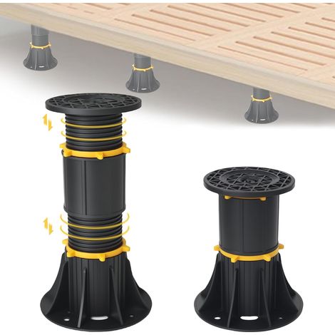 2PCS Hauteur réglable lit Pieds d'appui 11-33 cm, Cadre de lit réglable Pieds d'appui Remplacement, pour Cadre de lit, Armoire et Autres Meubles (1/5)
