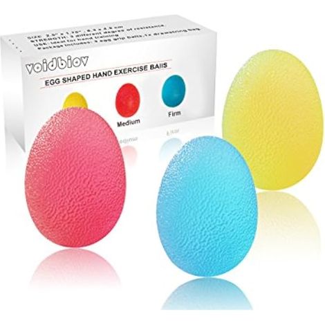 Bola De Sujecion Manual - Gel De Silicona - 3 Niveles De Resistencia - Para Rehabilitacion De Mano Muñeca Dedos - Pack De 3 (1/5)