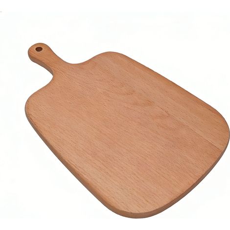 Planche à découper en bois de hêtre avec poignée, décorative, pour charcuterie, fromage, viande et légumes, 33 x 20 x 1,5 cm (1/5)