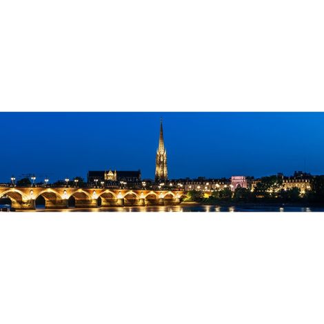 Tableau sur toile pont de pierre 30x97 cm - Impression sur Toile Murale Décorative - Image imprimée en HD sur Toile - Toile sur Châssis en Bois FSC - Fabriqué en France (1/4)