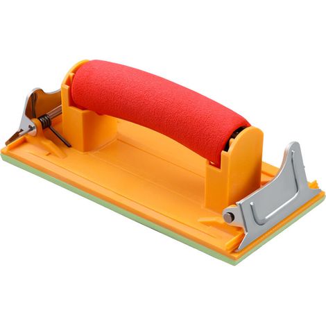 royaluxe - Ponceuse à main avec poignée en éponge Cale à poncer pour papier de verre,Contreplaqué toile émeri toile émeri, orange, une pièce, (1/5)
