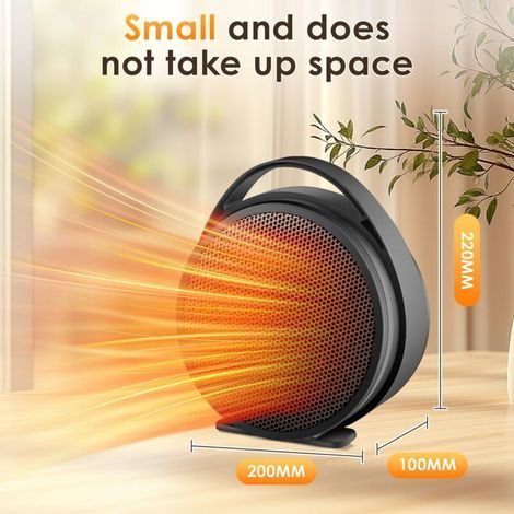 Chauffage d'appoint 1000W, Chauffage soufflant avec Thermostat, Radiateur électrique céramique PTC, 2 Modes, Protection Anti-Surchauffe & Chute, Radiateur Soufflant pour Bureau à Domicile (1/5)