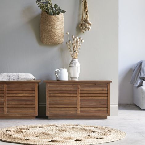 Coffre en bois d'acacia Loggia 80 (1/4)