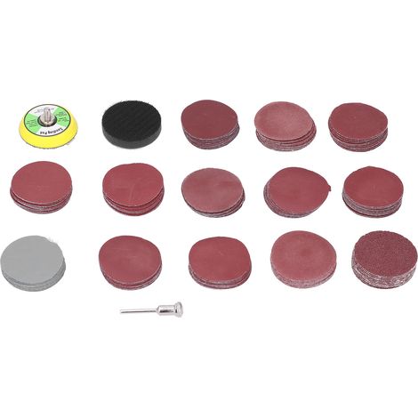 Kit de disques de papier de verre, 133 pièces, polissage avec tampon abrasif, papier de ponçage rond 2 pouces DM05601281