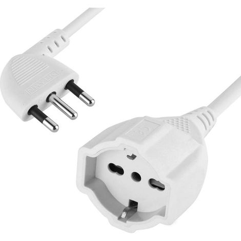 Electraline 90 grados enchufe extensión 3 metros 3g1.5 blanco - 46106
