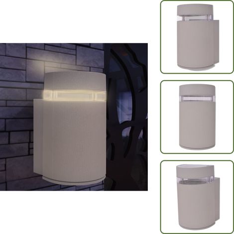 The Living Store Applique murale extérieure demi-cylindrique Aluminium Gris - Applique Murale Exterieure - Éclairage Extérieur - Luminaire Mural - Lampadaire Extérieur - Éclairage Décoratif (1/5)