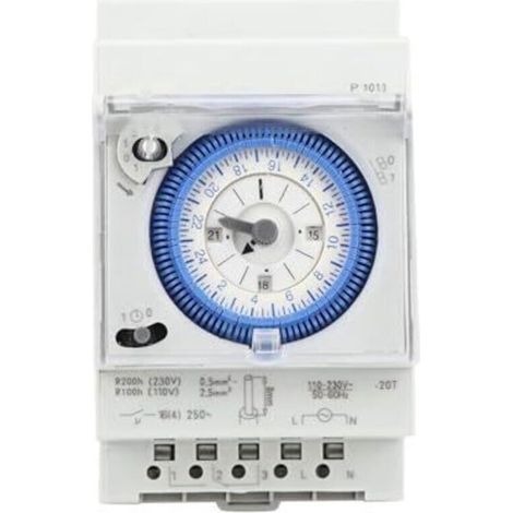 Horloge Piscine Mécanique 16A 250V Programmateur Piscine Horloge Chauffe Eau 15 Minutes 24 Heures pour Hogar, Cocina, Interior, Exterior Iluminación Exterior (1/4)