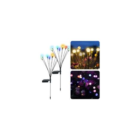 Luci a energia solare a forma di lucciola, 2 pezzi, 8 LED, luci solari a forma di lucciola per uso esterno, decorazione del paesaggio, giardino, vialetto, impermeabili - Crezuo