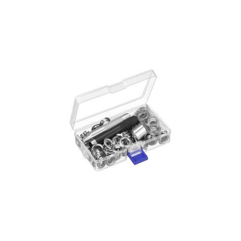 Kit d'œillets, 100 jeux d'œillets pour bâche, kit d'œillets pour réparation de tentes en toile, argent,