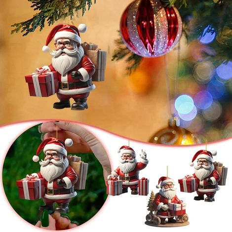 Ornement - Acrylique - Décoration Arbre Noël Partie Maison Voiture - Lot de 6 (1/5)