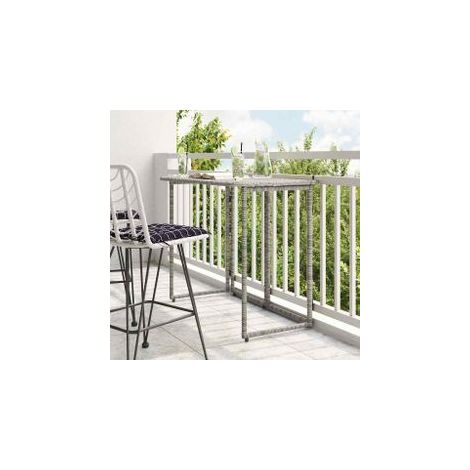 Table de jardin pliante gris 90 x 51x75 polyrotin (1/5)