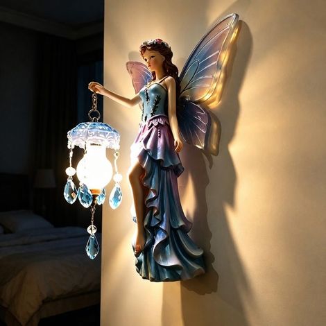 Applique murale féerique LED - VANGUARDIS - Lanterne en cristal - Veilleuse - Décoration intérieure - Chambre - Salon