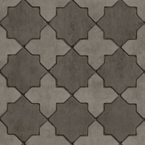 Grafik Tapete Profhome 374213 Vliestapete leicht strukturiert mit geometrischen Formen matt grau schwarz 5,33 m2