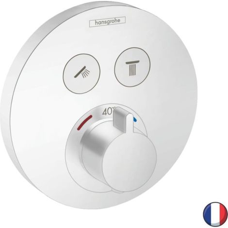 Ensemble prêt pour thermostat encastré ShowerSelect S, 2 consommateurs, blanc mat (1/5)