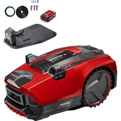 Einhell Robot tondeuse FREELEXO CAM PLUS 550 PXC (18V ,surface max. 550 m², WiFi, pente jusqu’à 25 %) Livré avec Batterie 3,0 Ah et Accessoires (1/5)