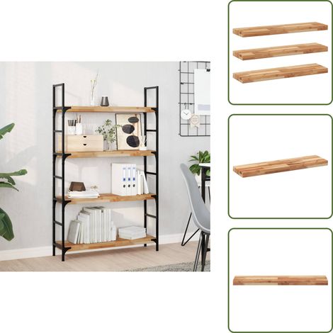 The Living Store Schweberegale 3 Stk. 100x20x4 cm Massivholz Akazie Ölbehandelt - Wandregal (1/5)