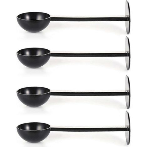 Lot de 4 cuillères doseuses à café 2 en 1 avec tasseur intégré pour expresso, 10 g de café moulu. (1/4)