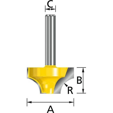 MAKITA D-09363 Fresa para redondeado sin rodamiento 8R (1/2)