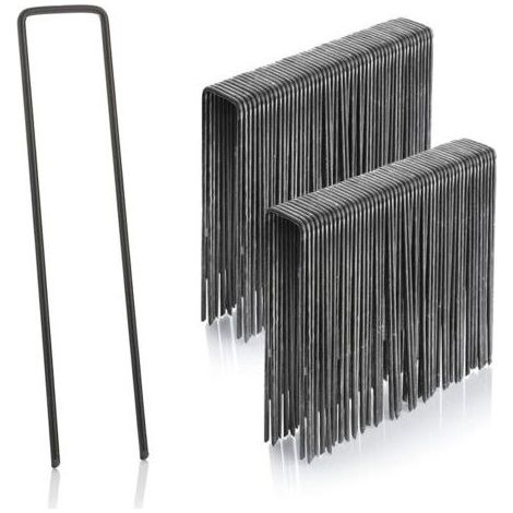 Lot de 100 Piquets de Fixation - 15 cm x 2.5 cm - 2.9 mm - Acier Galvanis-Sardine Piquet Terre Tente Jardin (1/5)