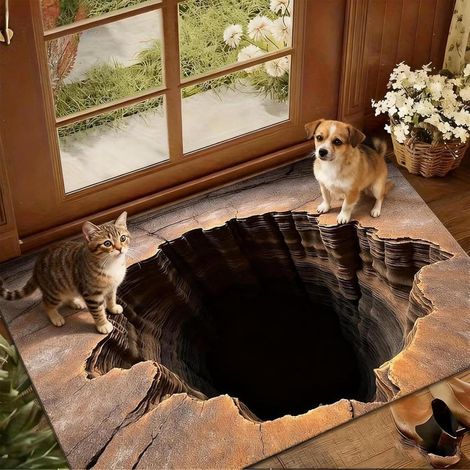 3D illusion d'optique tapis - Trompe l'oeil tapis 3D Hole – décoration et accessoires pratiques pour la maison (1/5)