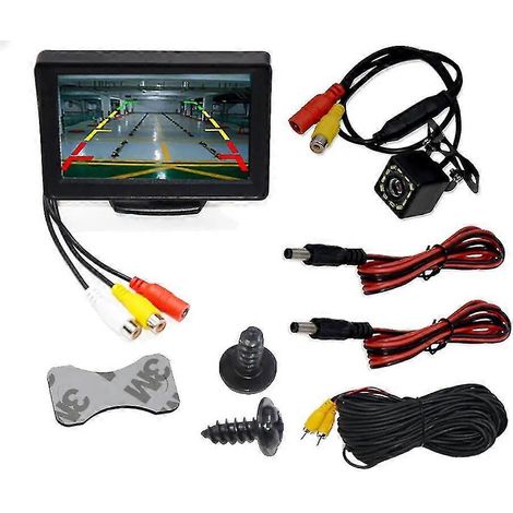 Rückfahrkamera mit Monitor, 43-Zoll-TFT-LCD-Display, HD-Digitalfarbanzeige, 43 Zoll, PAL/NTSC, für Einparkhilfe – Braun