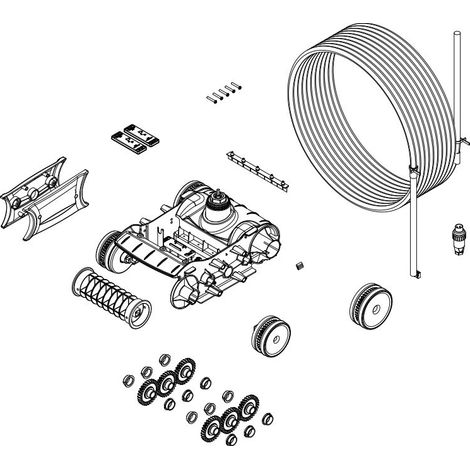 Bloque de tracción completo Zodiac R067400 con motor y cable para limpiafondos Vortex y CyclonX