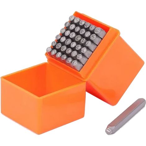 37 Pièces Poinçons Chiffres et Lettres Métal, Set d'Estampage pour Graver Bijoux Bois Plastique Cuir (1/5)