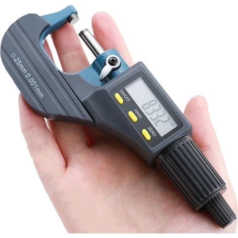 Micromètre Micromètre extérieur électronique, outils de mesure à pointe en carbure, pied à coulisse 0-25 mm, micromètre numérique Micromaster 0,001 mm (1/5)