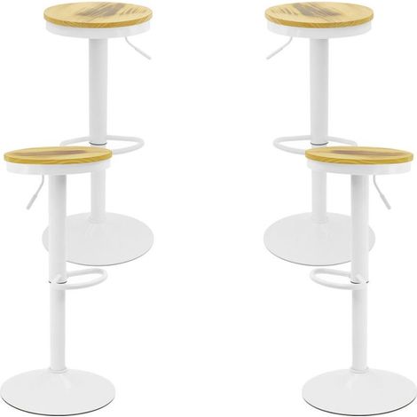Packs Taburetes Altos - Pack 4 Taburetes Vikin Asiento Madera - Blanco (1/5)
