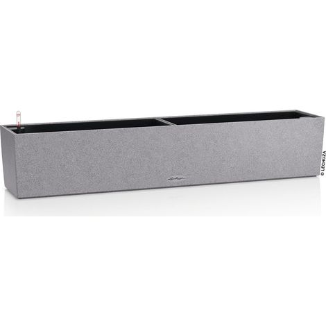 LECHUZA® Blumenkasten BALCONERA Stone 100 Steingrau All-in-One (1/3)