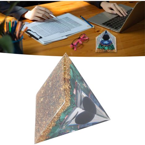 Pirámide energética de chakras con cristal de orgón, pirámide de meditación hecha de plata y piedras preciosas, completa para el hogar y la oficina. (1/5)