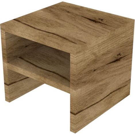Comodino design moderno con ripiano - Ideale per camerette e hotel - Quercia